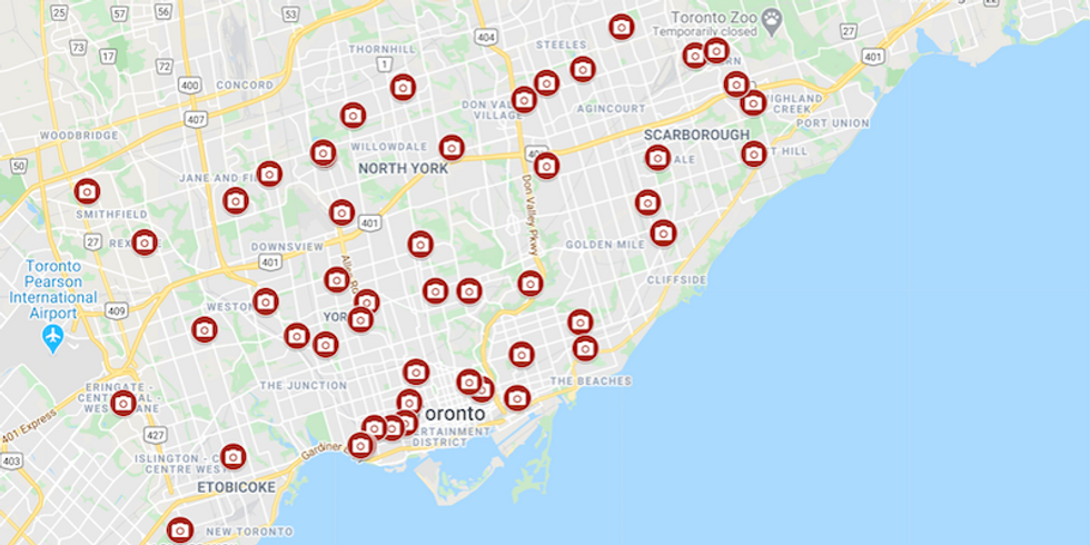toronto red light camera map Where Every Speed Camera Is Located In Toronto Map toronto red light camera map